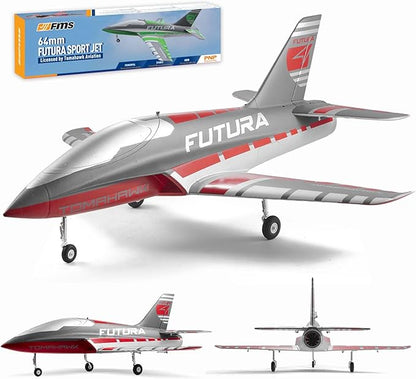 FMS Rc Jets Futura 64MM EDF Sport Jet RED rc Airplanes for Adults for Trainers EDF for Beginners 6 Channel Remote Control Planes PNP(NO Transmitter Batteries and Charger)