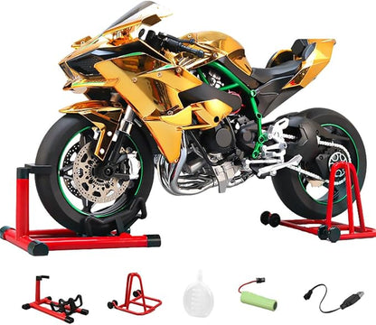 RC Motorcycle Model for Adult 1/7 Scale Remote Control Motorcycle V4 Top Edition with Ignition System &amp Smoke Spray for Biker