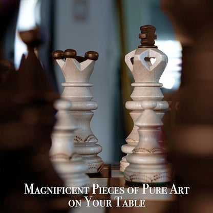 Wegiel Imperator 21-Inch Luxury Wooden Chess Set for Adults and Kids - Handcrafted from Premium Beech and Birch Wood - Unique Folding Design with Chess Piece Storage BrownImperator - Brown