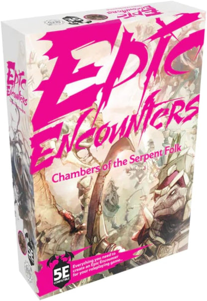 Epic Encounters: Chamber of The Serpent Folk - RPG Fantasy Roleplaying Tabletop Game with 20 Detailed Miniatures Double-Sided Game Mat &amp Game Master Adventure Book with Monster Stats 5E Compati