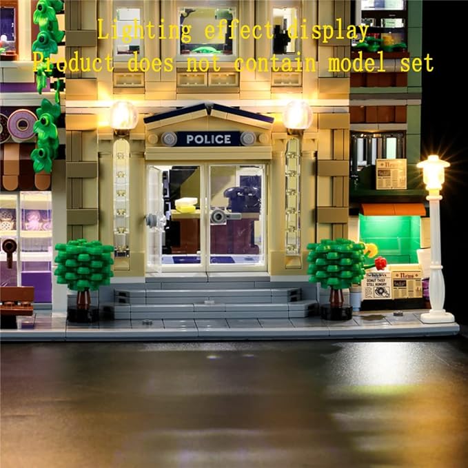 LED Light Kit Compatible with Lego Police Station - Lighting Set for Creator 10278 Building Model (Model Set Not Included)
