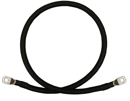 WindyNation 2 AWG 2 Gauge Single Black 18 inches w/3/8 Lugs Pure Copper PowerFlex Battery Inverter Cables for Solar, RV, Auto, Marine Car, Boat