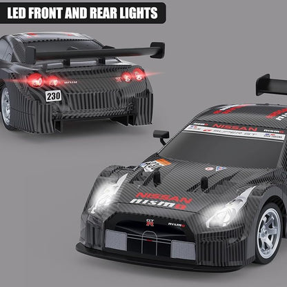 Dollox RC Drift Car 1/16 Scale Remote Control Car 2.4GHz 4WD 30+KM/H High Speed Vehicle with LED Lights Extra Drifting Tires Racing Black Vehicle Toys Birthday Gifts (191AB)