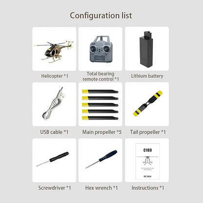 C189 Remote Control Helicopter 2.4G 6CH UAV 1:28 Brushless Motor RC Helicopter Single Blade Flybarless Remote Helicopter RTF with Optical Flow Localization 3 Battery - Red