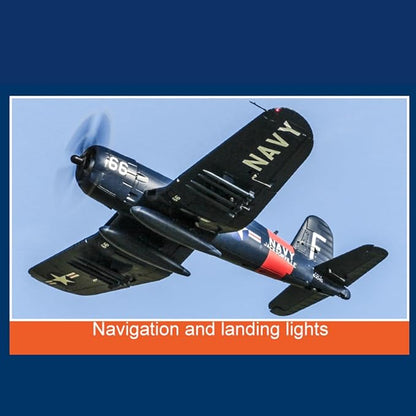 Fms Rc Planes for Adults Remote Control Airplane Warbird F4U Corsair RC Airplane 6CH 1700mm (66.9) Wingspan Blue with Flaps LED Retracts PNP (No Control Battery Charger)