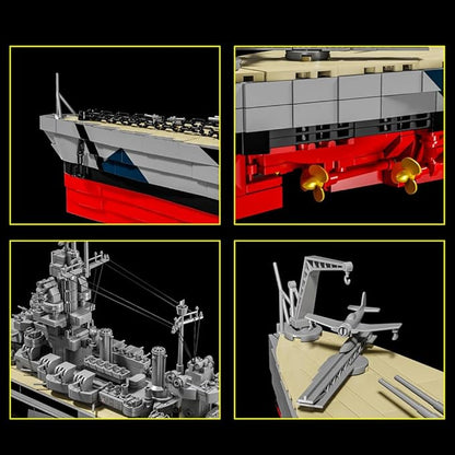 Colorado Battleship (BB-45) Building Block Set World War II U.S. Navy Pacific Fleet MOC Model Gift Toy Ship for Adult and Military Enthusiast Collection and Display