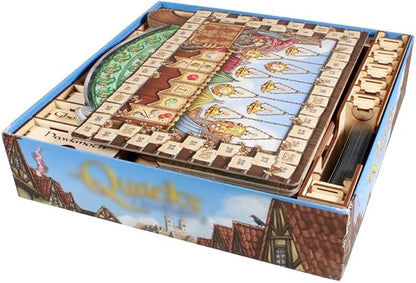 The Broken Token Game Organizer Compatible with Quacks of Quedlinburg - Wooden Game Organizing Box with Multiple Trays