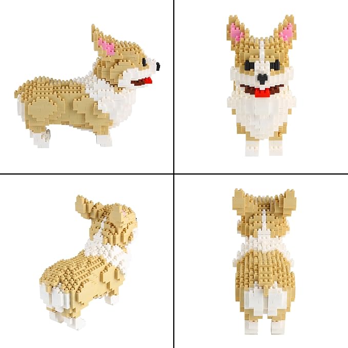 Larcele Micro Dog Building Blocks Pet Mini Building Toy Bricks950 Pieces KLJM-02 (Welsh Corgi)