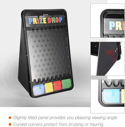 WinSpin 41x25 Prize Drop Board Foldable Stand Disk Drop Board Game with 12 Playing Pucks for Carnival Tradeshow Party Live Stream