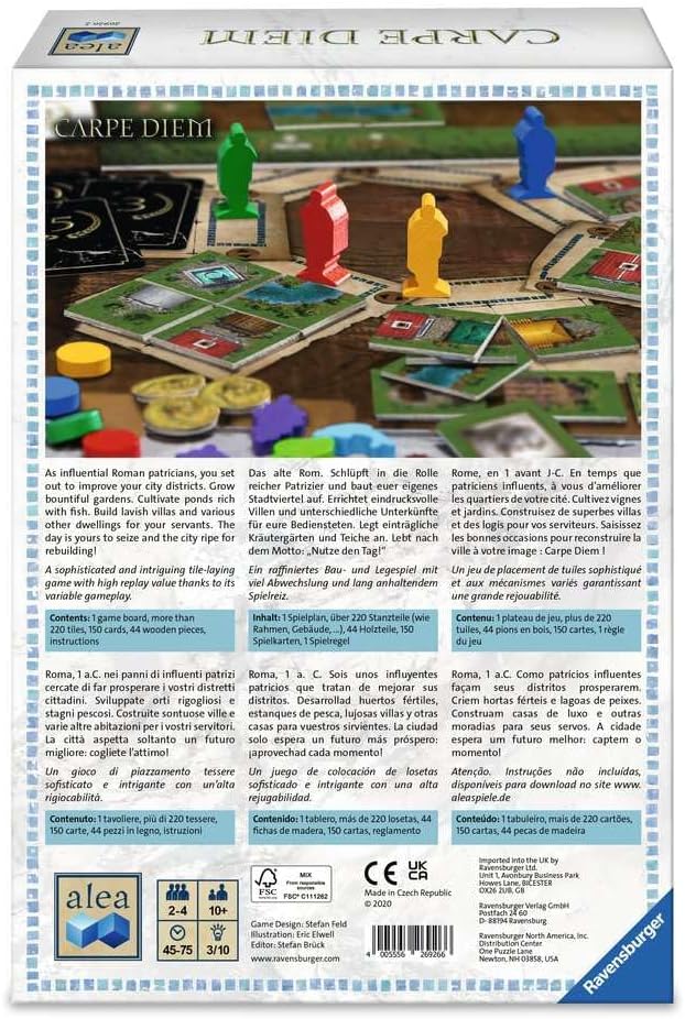 Ravensburger Carpe Diem Strategy Board Game - Engaging Mind Teaser for Ages 10 &amp Up | Alea 2021 Edition | Educational and Fun | Quality Craftsmanship | Legacy Brand (26926)