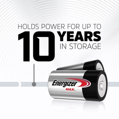 Energizer D Batteries, D Cell Battery Premium Alkaline, 8 Count