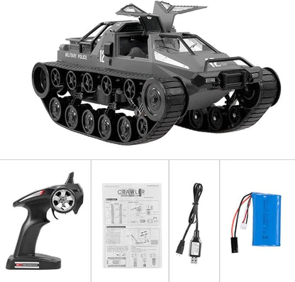GoolRC RC Tank Car 1/12 Scale 2.4GHz Remote Control Tank 360?Rotating Off-Road RC Crawler Military Vehicle with Rechargeable Battery Gifts for Adults (Black)