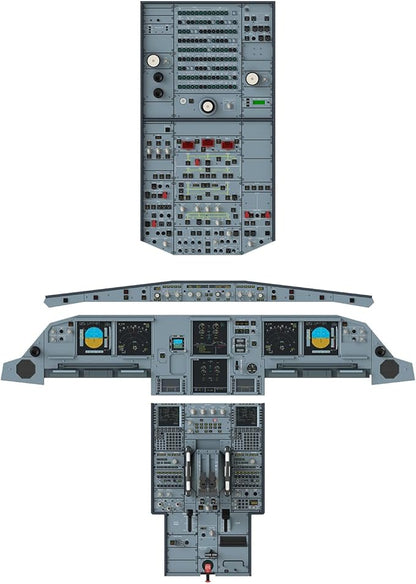 Airbus A320neo Poster Wall Art Airplane Cockpit Air Plane Cockpit High Detail Instruments Airplane Controls Photo Poster for Aircraft Enthusiasts Teaching Decoration - 51.5×36.6 In