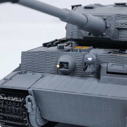 POCO DIVO German Tiger I Heavy Tank 1/24 Infrared IR Combat Panzer RTR 2.4Ghz RC Armored Vehicle Taigen 3841-11-M Standard Paintless Middle Version Sound Light Recoil WWII Military Model Gray