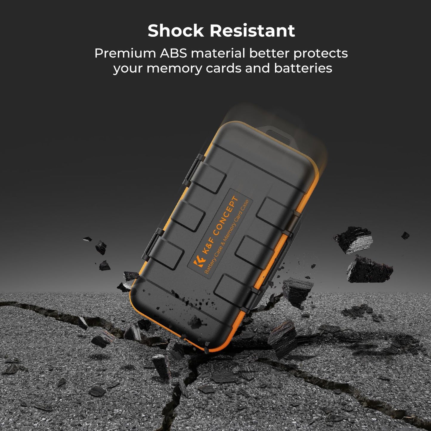 K&F Concept Camera Battery SD Card Holder for 4 SD Cards, 2 Camera Batteries, 6 TF Cards, 2 CF Cards or 2 XQDs, Water-Resistant Anti-Shock Case for Camera, Action Camera Batteries, NP-FZ100 Batteries