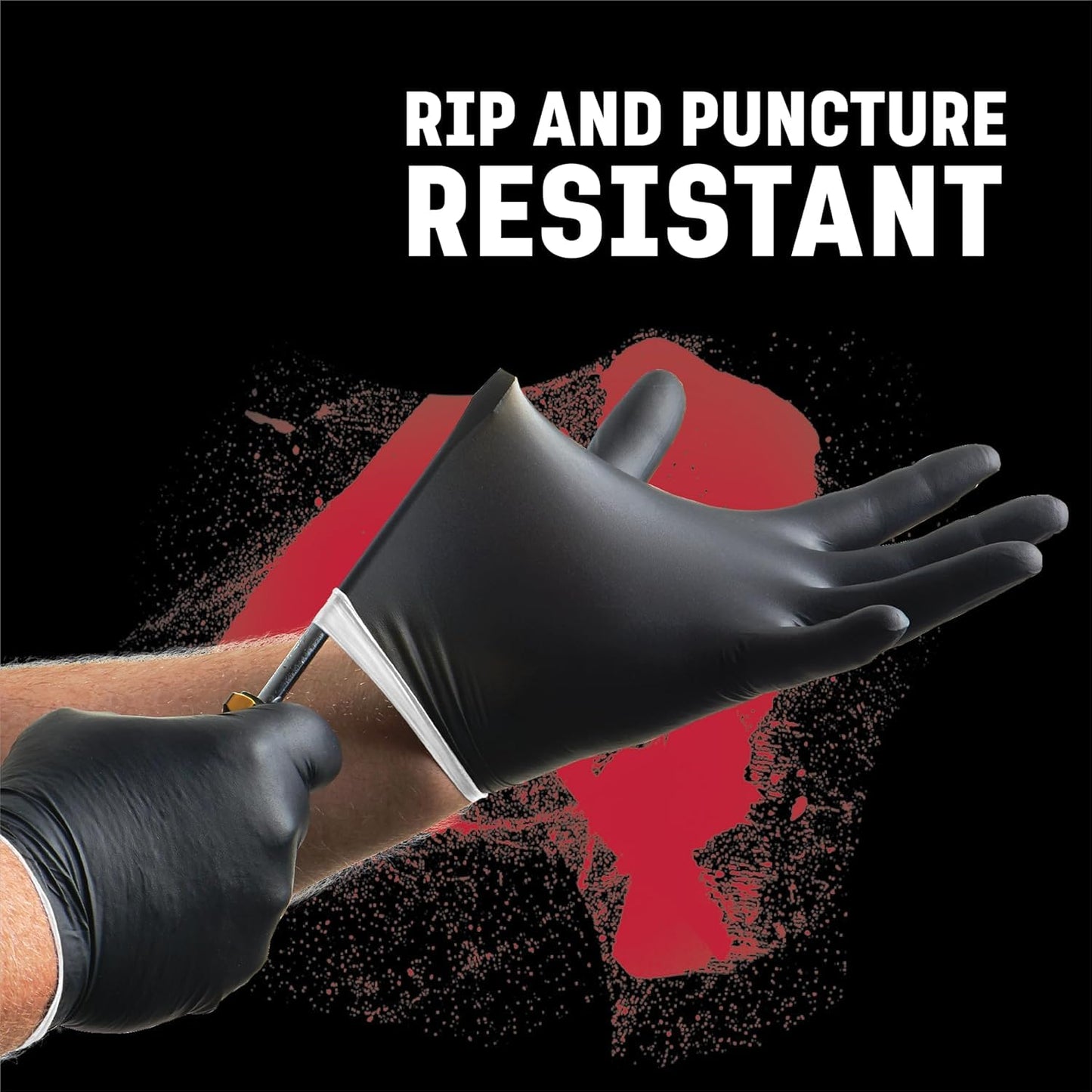 Venom Steel Industrial Nitrile Gloves, 6 mil, 2 Layer Rip Resistant, One Size Fits Most, 100 Count
