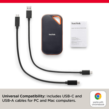SanDisk 4TB Extreme PRO Portable SSD - Up to 2000MB/s - USB-C, USB 3.2 Gen 2x2, IP65 Water and Dust Resistance, Updated Firmware - External Solid State Drive - SDSSDE81-4T00-G25