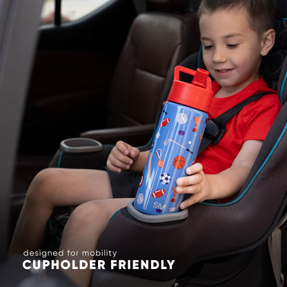 Simple Modern Kids Summit Water Bottle with Straw Lid | Transformers 18oz Stainless Steel Cup Insulated Tumbler for Boys, School | Transformer Block Nation