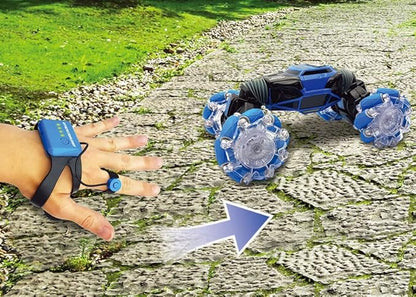 LEXiBOOK Extreme Crosslander Off-Road Remote Control car up to 12km/h Light Effects Remote Control &amp Gesture Control Bracelet Included Music Rechargeable RC50