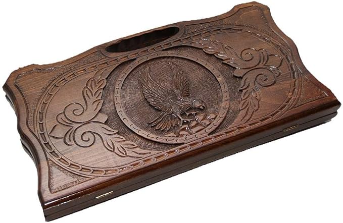 23.6 inch Large Hand Carved 2 in 1 Armenian Backgammon Checkers Handmade Nardi High Detail Wooden Board Game Hand Crafted Nardy + Gift