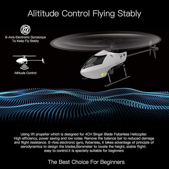 GoolRC C129 V2 RC Helicopter 4 Channel Remote Control Helicopter with 6-Axis Gyro 2.4Ghz RC Aircraft with 3D Flips Altitude Hold One Key Take Off/Landing for Adults and Beginners
