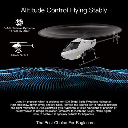 GoolRC C129 V2 RC Helicopter 4 Channel Remote Control Helicopter with 6-Axis Gyro 2.4Ghz RC Aircraft with 3D Flips Altitude Hold One Key Take Off/Landing for Adults and Beginners