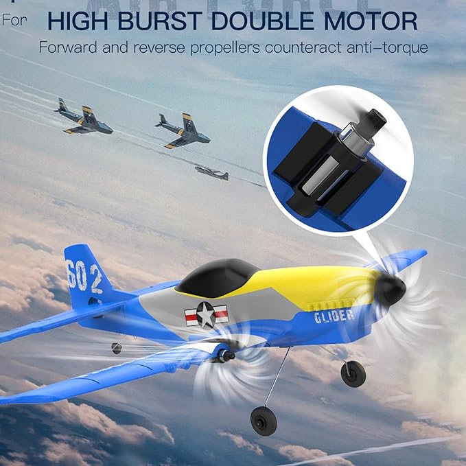GoolRC RC Plane 3 Channel Remote Control Airplane 2.4GHz RC Aircraft Easy to Fly RC Glider Fighter with Gyro Stabilizer for Adults &amp Beginners
