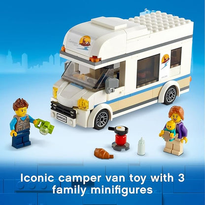 LEGO City Great Vehicles Holiday Camper Van 60283 Toy Car for Kids Ages 5 Plus Years Old Caravan Motorhome Gifts for Boys and Girls