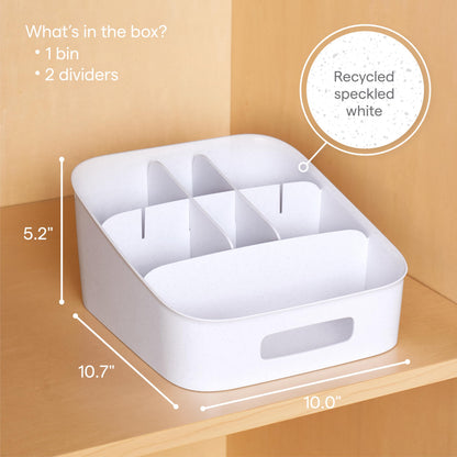 YouCopia ShelfBin Packet Organizer, 4-Tier Stairstep Raised Divided Bin, BPA-Free Storage Caddy for Kitchen Pantry and Cabinet Organization, Tea Bags, Medicine, and More