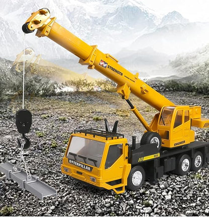 RC Crane Construction Tractor Remote Control Large Crane Truck wiht Light and Sound Rechargeable Electronics Hobby Toys for Kids Boys Child (Yellow)
