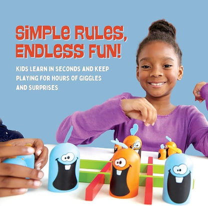 Blue Orange Gobblet Gobblers Plastic - Tic Tac Toe Strategy Game for Kids Families and Adults Educational and Award Winning