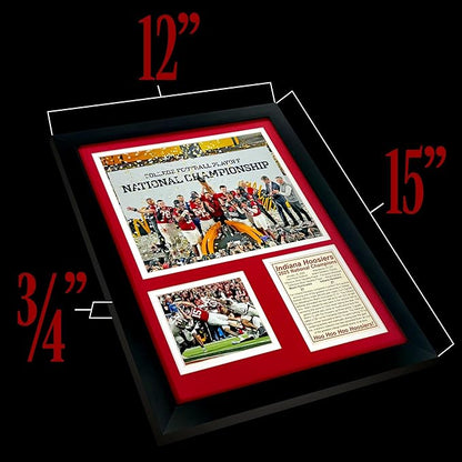 Indiana Hoosiers | 2025 CFP National Champions | Collectible Hoosier Football Memorabilia | Framed Picture &amp Photo Collage Gift Man Cave Wall Art Home &amp Room Decor | 2 Sizes &amp 2 Styles (