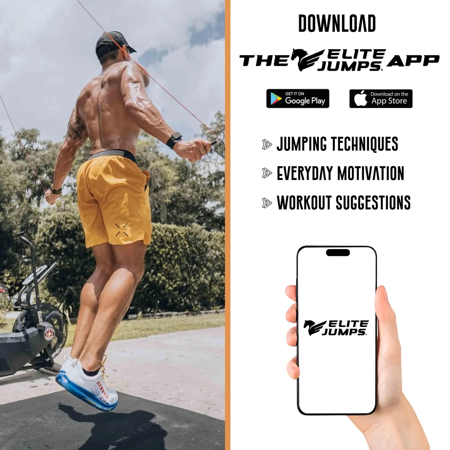 Elite Jumps Premium Jump Rope Mat- Large Format Indoor/Outdoor Non Slip Mat - Home Workout Exercise Mat -Suitable for All Surfaces - Standard
