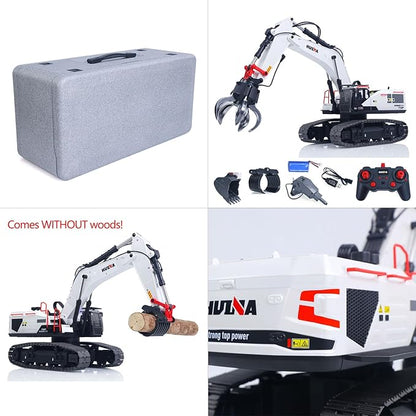 TOUCAN RC HOBBY US in Stock 1/14 HUINA RC Excavator Model 1594 Radio Light Sound Grab Grapple Hammer Battery Adult 14+