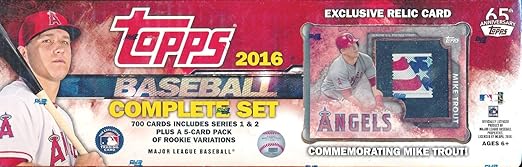 2016 Topps Baseball EXCLUSIVE MASSIVE 706 Card MIKE TROUT Stamp RELIC Complete Factory Set with 5 ROOKIE VARIATION Cards including 2Corey Seager RC's! Includes all Cards from Series 1&amp2!