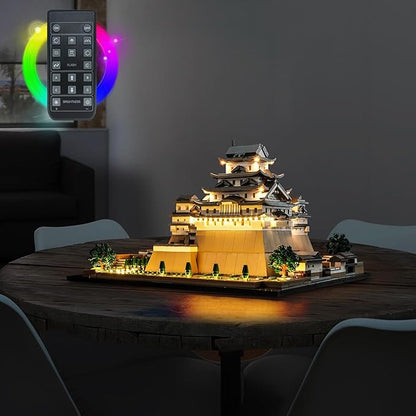 Upgraded Led Light Kit for Lego Architecture Landmarks Collection: Himeji Castle Building Set Remote Control Compatible with Lego 21060 (Model Not Included)