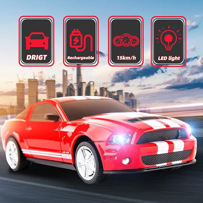 BDTCTK Remote Control 1/24 Ford Mustang Shelby GT500 RC Model Car Toys for 6+ Kids and Adults Red