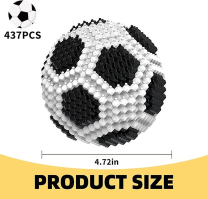 Soccer Building Block Set Adults challenging STEM Block Decorations Miniature 3D Educational Toys for Ages 14 15 16 and Above (437 Pieces)