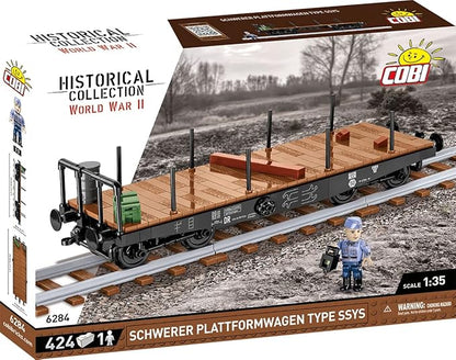 COBI Historical Collection WWII Schwerer Plattformwagen Type Ssys Building Set 424 Pieces