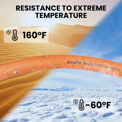 Giraffe Tools Air Hose, 3/8 inch x 6 ft Air Compressor Hose, 1/4 in. MNPT Fittings, Hybrid 300 PSI, Kink Resistant, Lightweight Lead-in Air Hose, All-Weather Flexibility, Orange
