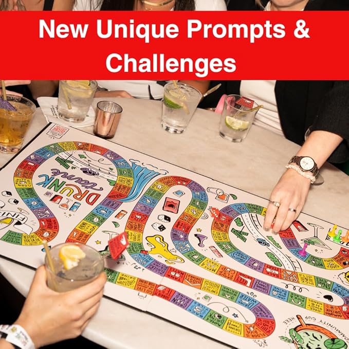 Drunk Tank Interactive Party Drinking Game – Board Games for Adults| Includes 8 Player Pieces 2 Dice and QR Code Rules | Funny Games for Pregames and Parties