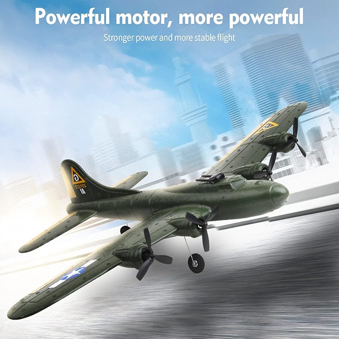 GoolRC B-17 RC Plane 2 Channel RC Airplane 2.4GHz Remote Control Airplane Ready to Fly EPP Foam Glider Fixed Wing RC Aircraft Flight Toys for Beginners and Adults