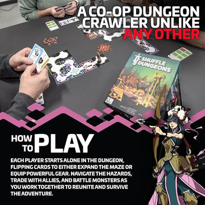 Shuffle Dungeons Board Game – Solo and Co-op Dungeon Crawler for 1–4 Players