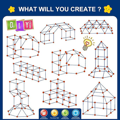 Fort Building Kit for KidsSTEM Construction Toys Educational Gift for 4 5 6 7 8 9 10 11 12 Years Old Boys and GirlsUltimate Creative Set for Indoor &amp Outdoors Activity200 PcsOriginal