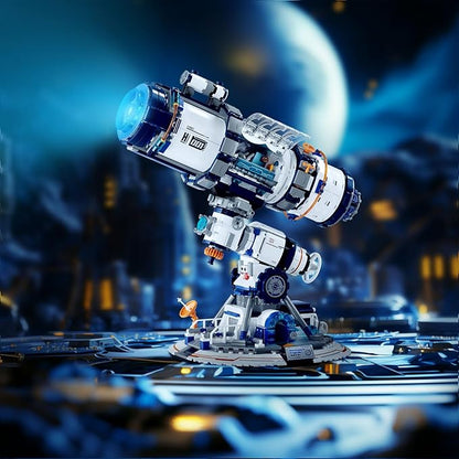 JMBricklayer Space Telescope Building Sets for Adults Cool Space Planet Building Toys with Lights 70009 Space Exploration Telescope Model Kits for Adult Ideal Gift for Space Lovers Kid 14+(995PCS)