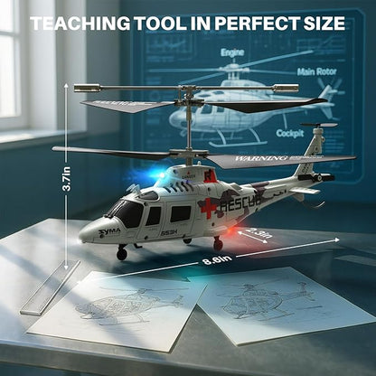 SYMA Remote Control Helicopter - S53H Rescue RC Helicopters with Upgraded Protection System Lifelike Simulation Easy to Fly Educational Toy &amp Gift for Boys Girls Beginners