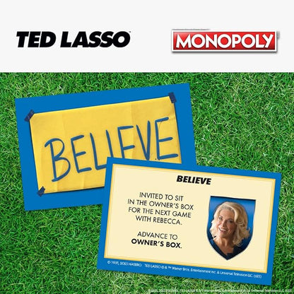 Monopoly Ted Lasso | Officially Licensed Board Collectible Board Game | Play as Believe Sign Goldfish Tea up Ted’s Visor and More | Based On Popular Comedy Series