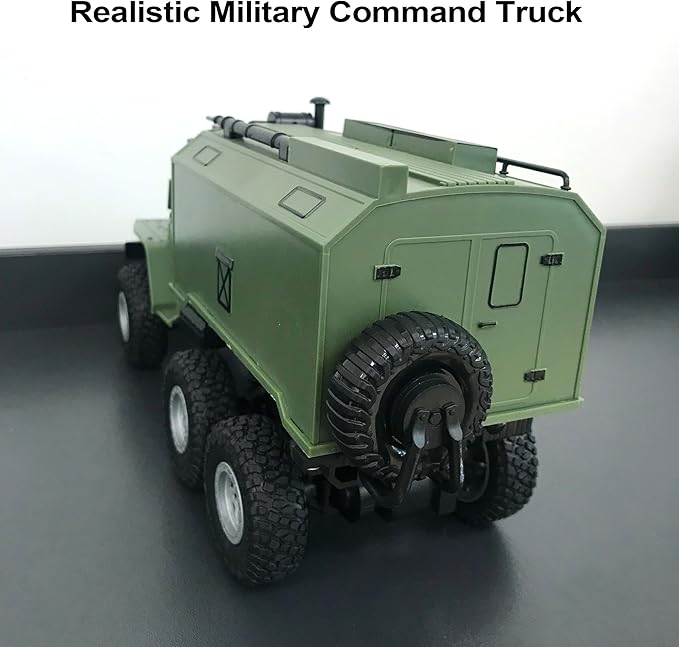 RC Military Truck for Boys 4-7 1:16 Remote Control 4WD Off-Road Crawler Army Cars Toys with 2 Rechargeable Batteries All Terrain Toy Vehicle with Lights Birthday for Kids