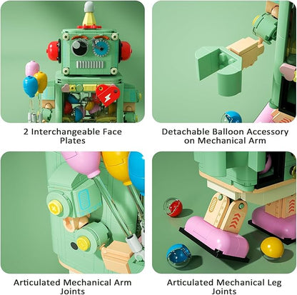 Articulated Robot Building Set with Functional Capsule Vending Machine 617-Piece Interactive Desk Toy &amp Creative Gift for Teens Birthday and Adults Valentine's Day