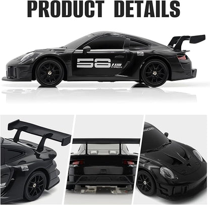 RC Drift Car 1:24 4WD Remote Control Cars Vehicle with LED Light2.4GHz 20KM/H High Speed RC Cars with Two Batteries &amp Drifting Tires Racing Sport Toy for Adults Boys Girls Kids Black